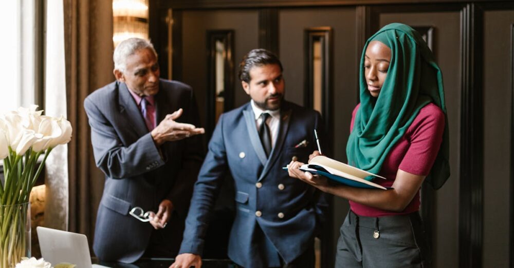 経営層がリーダーシップを発揮して組織のAI活用を推進するイメージ